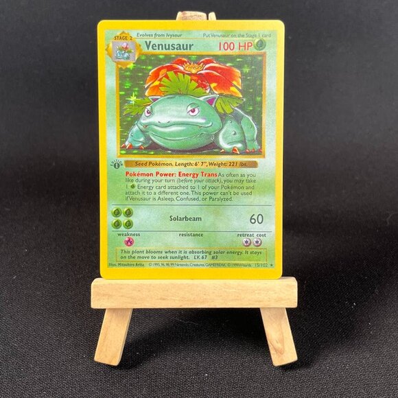 Venusaur Base Set Shadowless 1st Edition "Reprinted" - Picture 2 of 3